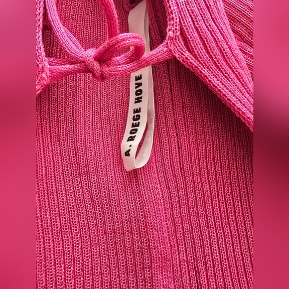 A. ROEGE HOVEPink Nylon & Cotton Cardigan In Berry size S - Picture 8 of 13